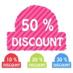 Set Of Discount Icons Stock Photo