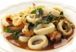 Stir fried Seafood Stock Photo