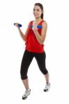 Woman Exercising With Weights  Stock Photo