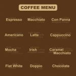 Coffee Menu Stock Photo