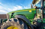 Varna, Bulgaria - March 5, 2017 Ploughing A Field With John Deer Stock Photo