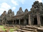 Ancient Bayon Temple Stock Photo