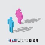 Man And Woman Toilet Wc Restroom Sign Isometric Stock Photo