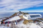 Deogyusan,korea - January 1: Tourists Taking Photos Of The Beautiful Scenery And Skiing Around Deogyusan,south Korea On January 1, 2016 Stock Photo