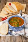 Lentil And Tomato Soup Stock Photo