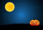 Halloween Pumpkin Graveyard Grass Stock Photo