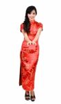 Pretty Women With Cheongsam Stock Photo