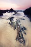 Coastline Area Of Sagres, Portugal Stock Photo