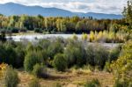 Scenic View Of The Grand Teton National Park Stock Photo