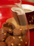 Chocolate Chip Cookies And Coffee Stock Photo