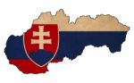 Slovakia Map On  Flag Drawing ,grunge And Retro Flag Series Stock Photo