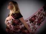 Pregnant Female Wearing Stole Stock Photo