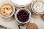 Healthy Breakfast Ingredients Stock Photo