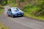 D. Creedon Driving Subaru Impreza Stock Photo