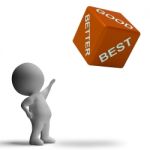 Good Better Best Dice Representing Ratings Stock Photo