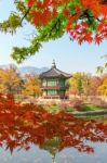 Gyeongbokgung Palace In Autumn,south Korea Stock Photo