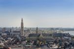 Aerial View On The Cathedral Of Our Lady And The Church Of Saint Stock Photo