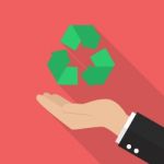 Hand Holding Recycle Icon Stock Photo