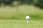 Golf Ball On A Tee Stock Photo