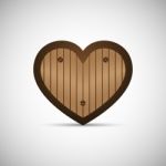  Wooden Love Heart Stock Photo