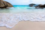 Blurred Photograph Sea And Beach In Thailand Stock Photo