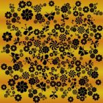 Floral Yellow And Black Background Stock Photo