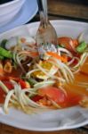 Green Papaya Salad Stock Photo