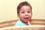 Close Up View Of A Beautiful African Baby Boy Stock Photo