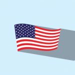 American Flag Flat Icon   Illustration  Stock Photo