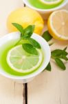 Mint Infusion Tea Tisane With Lemon Stock Photo