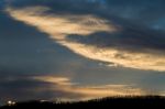 Rainbow Cloudscape Over Lake Mcdonald Stock Photo