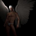 Man With Angel Wings Stock Photo