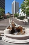 Skyscrapers In The Financial District Of Los Angeles Stock Photo