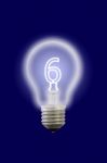 Six Number Glow Inner Electric Lamp Stock Photo