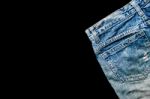 Jeans Lack On The Black Background For Isolate Stock Photo