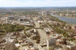 Aerial View Of The City Of Boston Stock Photo