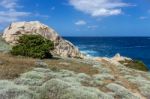 Unusual Rock Formation Near The Sea At Capo Testa Sardinia Stock Photo