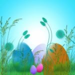 Colored Eggs Easter Stock Photo