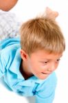 Boy Lying Down Stock Photo