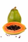 Papaya Fruit On White Stock Photo