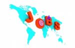 World Map With Jobs Target Stock Photo