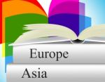 Books Travel Indicates Asia Voyage And Fiction Stock Photo