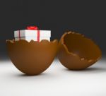 Easter Egg Shows Gifts Candy And Gift Stock Photo