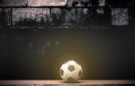 Balls On Old Wooden Stock Photo