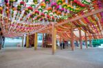 Seoul, South Korea - May 9 : Bongeunsa Temple With Hanging Lanterns For Celebrating The Buddha's Birthday On May. Photo Taken On May 9,2015 In Seoul,south Korea Stock Photo