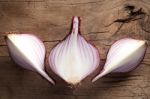 Shallots Still Life Wood Background Stock Photo