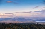 Autumn Sunset Panorama Of Tatra Mountains, Poland. Sunny Evening Stock Photo