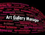 Art Gallery Manager Represents Exhibition Room And Artistic Stock Photo