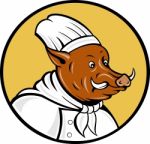 Wild Pig Boar Hog Chef Cook Baker Stock Photo