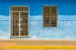 Facade Of Colorful House In The Historic District Granada In Nic Stock Photo